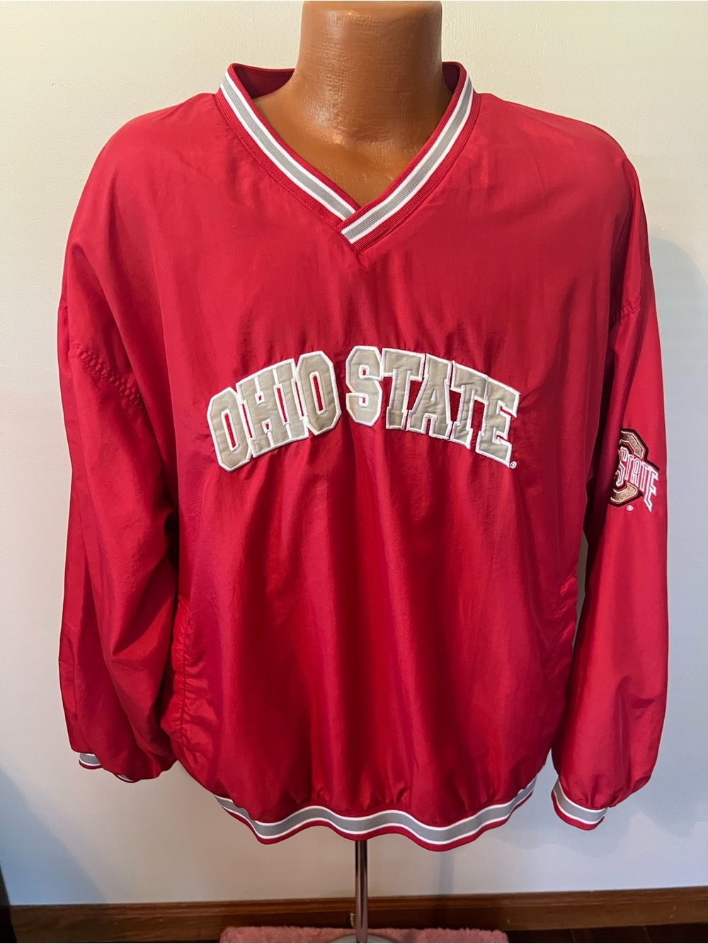 Vintage Ohio State Buckeyes Pullover Windbreaker Jacket XL retro Y2K Vneck